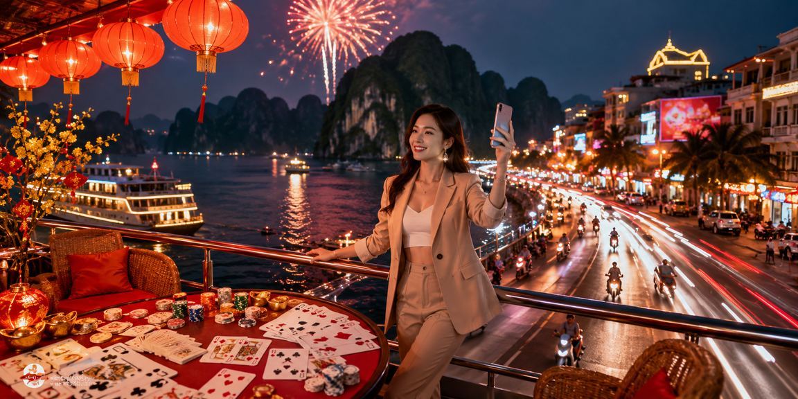 Trò chơi bài neon huyền ảo tại vịnh Hạ Long